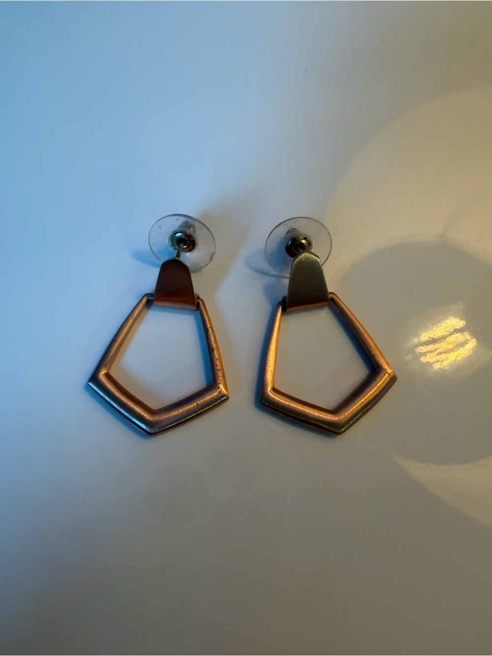 Kendra Scott Paxton Hoop Earrings Rose Gold Geometric Statement Earrings